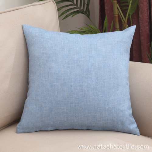 flax blend polyester solid color pillow